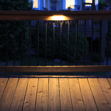 Deck lighting using low under railing LED lights