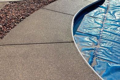 Backyard concrete pool photo in Detroit