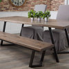Arkwright Wood and Metal Trestle Table, Charred Ember Finish, 72" L X 42" W X 30" H