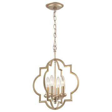 ELK Lighting Chandette 4-Light Chandelier, Aged Silver, 31802-4