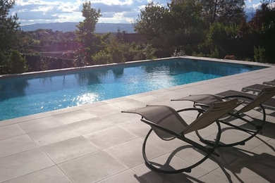 This is an example of a contemporary pool in Lyon.