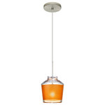 Besa Lighting - Besa Lighting 1XT-PIC6GD-SN Pica 6 - One Light Cord Pendant with Flat Canopy - Pica 6 is a compact tapered glass with a broad angPica 6 One Light Cor Bronze Gold Sand Gla *UL Approved: YES Energy Star Qualified: n/a ADA Certified: n/a  *Number of Lights: Lamp: 1-*Wattage:50w GY6.35 Bi-pin bulb(s) *Bulb Included:Yes *Bulb Type:GY6.35 Bi-pin *Finish Type:Bronze