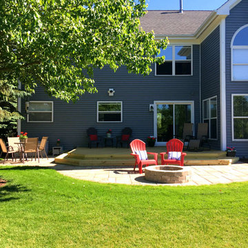 Belgard Paver Patio with Wood Deck in Grayslake, IL
