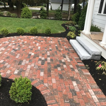 LYNNFIELD BRICK WALKWAY PATH WITH MONOLITHIC GRANITE STEPS TO PORCH
