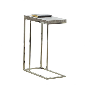 Lucia Chairside End Table With Black Nickel