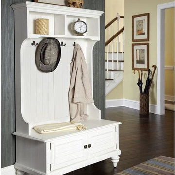 Home Styles Bermuda Hall Tree Stand in Brushed White