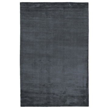 Dove Hand-Loomed Viscose and Cotton Navy Area Rug, 4'x6'