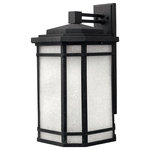 Hinkley - Hinkley Cherry Creek 1275VK-LED Large Wall Mount Lantern, Vintage Black - Cherry Creek's modern take on the popular Arts & Crafts style has a timeless appeal. The cast aluminum construction is enhanced by the warmth of the finish and the vintage-looking white linen glass.