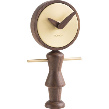 Nomon Nena G Table Clock Walnut/Brass