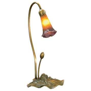 Meyda lighting 12460 16"H Amber/Purple Pond Lily Accent Lamp
