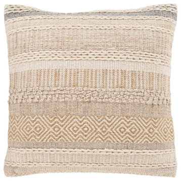 Lorens Pillow, Camel/Cream, 20"x20", Cover Only