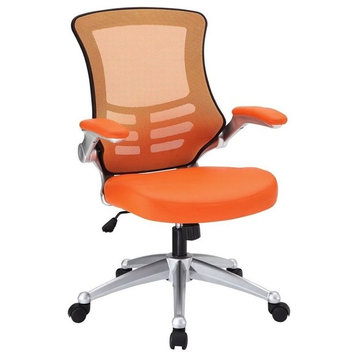 Scranton & Co Modern Faux Leather/Sponge Office Chair in Orange
