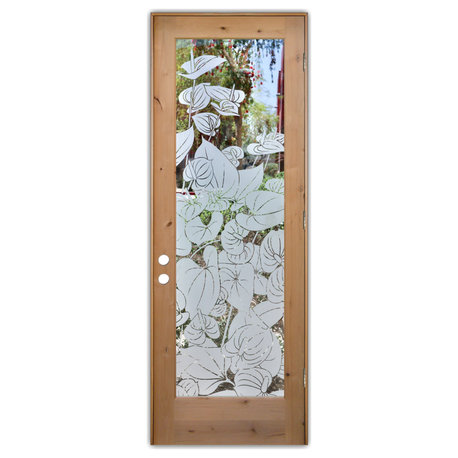 Front Door - Anthurium - Alder Knotty - 36" x 84" - Knob on Left - Pull Open