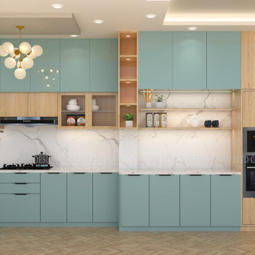 Modern L-Shaped Modular Kitchen Design