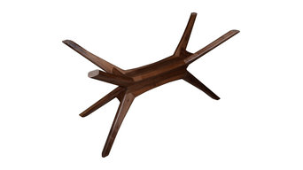 Bauhaus architectural Star Base Solid Walnut Dining table support base