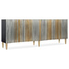 Beaumont Lane 2-Shelf Modern Wood & Aluminum Media Credenza in Silver/Gold