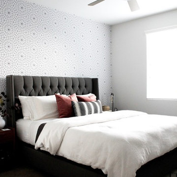 MASTER BEDROOM TOUR | MODERN, SOPHISTICATED INTERIOR WITH GEOMETRIC WALLPAPER