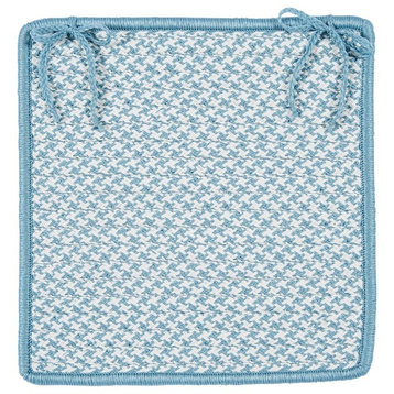 Outdoor Houndstooth Tweed - Sea Blue Chair Pad (set 4)