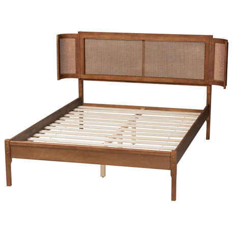 Quincy Natural Rattan Platform Bed, Queen