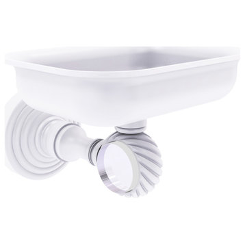 Pacific Grove Wall-Mount Soap Dish Holder with Twist Accents, Matte White