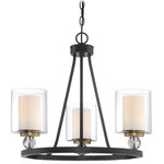 Minka-Lavery - Minka-Lavery Studio 5 Three Light Chandelier 3077-416 - Three Light Chandelier from Studio 5 collection in Painted Bronze w/Natural Brush finish. Number of Bulbs 3. No bulbs included. No UL Availability at this time.