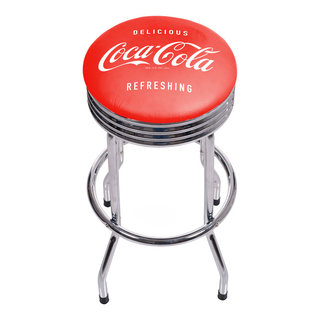 University of Iowa Chrome Bar Stool with Swivel - Herky