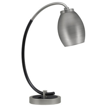 1-Light Desk Lamp, Graphite/Matte Black Finish, 5" Graphite Oval Metal Shade