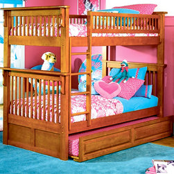 Colorado Twin over Twin Bunk Bed with Trundle in Caramel Latte - Bunk Beds