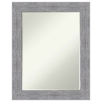 Bark Rustic Grey Petite Bevel Wall Mirror 23 x 29 in.