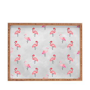 Hello Sayang Flaming Flamingo Rectangular Tray, Large