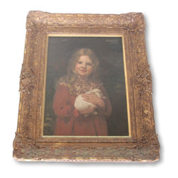 Portrait of a Girl and Her Rabbit by William Walls - Products
