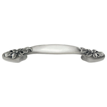 Dogwood and Leaf Drawer Pull, Pewter