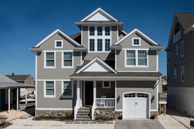 Gray two-story exterior home idea in New York