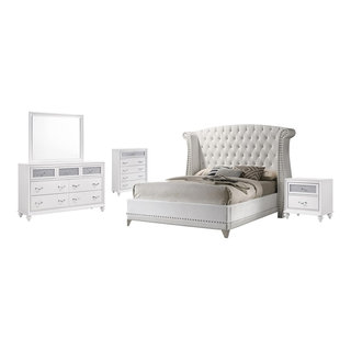 Coaster Home Furnishings Bedroom Furniture Set, Glossy White, King