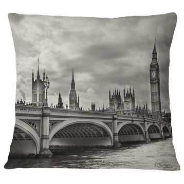 Wonderful View of Westminster Bridge Cityscape Throw Pillow, 18"x18"