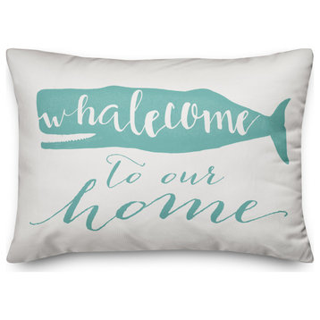 Whalcome Home Teal 14x20 Pillow