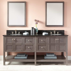 72" EVERETT DOUBLE VANITY FOR UNDERMOUNT SINK - ASH GRAY - Bathroom Vanities And Sink Consoles