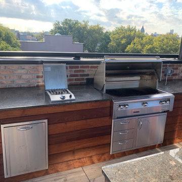 Brooklyn Rooftop Outdoor Kitchen - Main Cooking Island