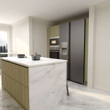 Handleless Kitchen with Granite Worktop | Inspired Elements | London
