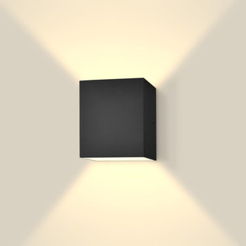 Luxrite Square LED Up and Down Wall Sconce 5 Color Option Black