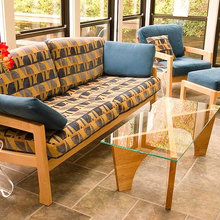 wood frame couch