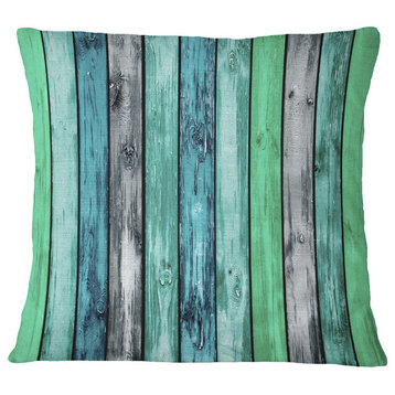 Painted Wooden Planks Abstract Throw Pillow, 16"x16"