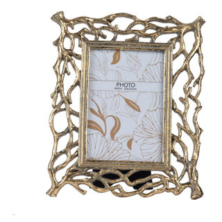 Accents  Gold Swirl Enamel Rhinestone 4x6 Picture Frame Stand