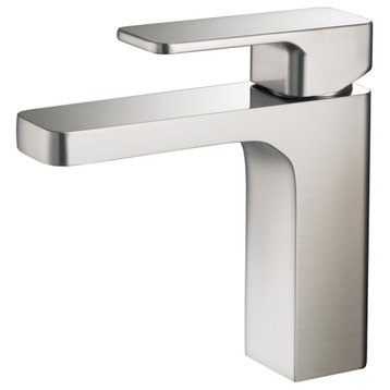 Blossom Brass Square Single Handle Bathroom Vanity Sink Faucet, Brushed Nickel