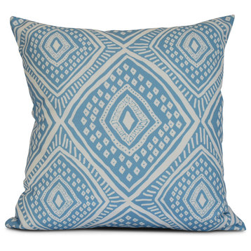 Light Blue Lil' Diamond Jil, Geometric Print Pillow, 18"x18"