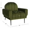 Safavieh Couture Josh Channel Tufted Accent Chair, Forest Green/Black