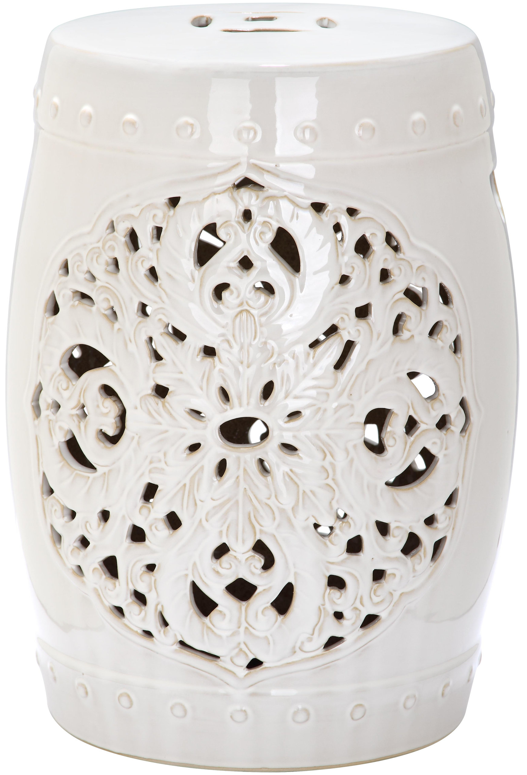 Flora Garden Stool in Cream