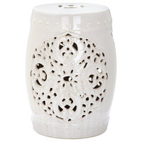 Flora Garden Stool in Cream
