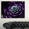 "Purple Blue Fractal Flower Digital Art" Large Canvas Print, 32"x16"