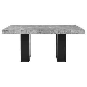 Camila Rectangle Gray Marble Top Dining Table